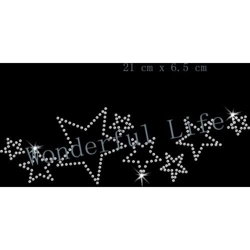 Free shipping Clear Stars Hotfix Rhiestone Transfer design image for kids in stars image