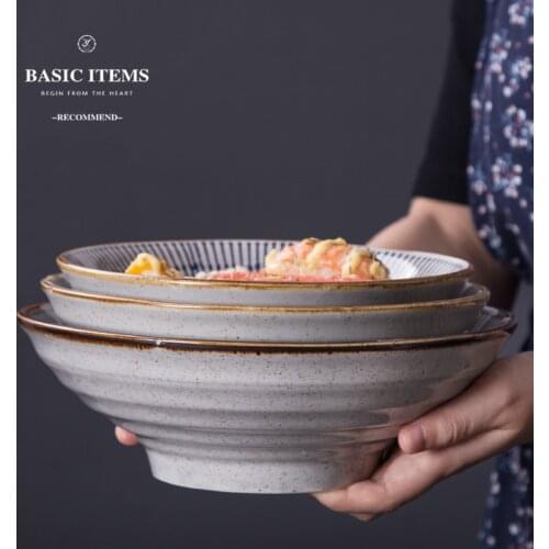 Creative Instant Noodle Bowl Household Ceramic Bowl Big Bowl Restaurant Ramen Bowl Japanese Bowl Dormitory Bowl