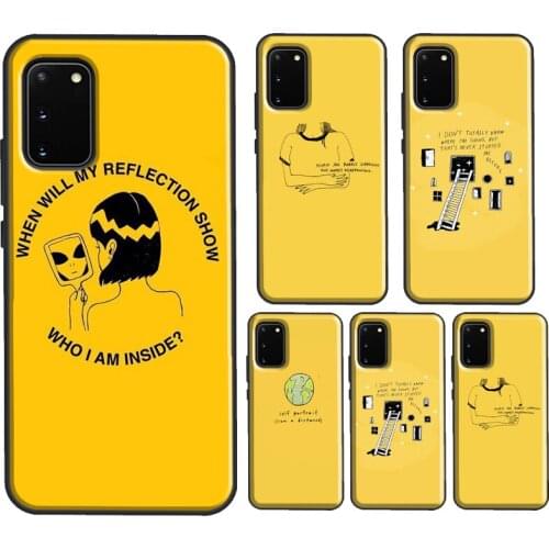 Yellow Aesthetic illustration Art Fundas For Samsung Galaxy S21 Ultra S20 FE S8 S9 S10 Note 10 Plus 9 Note 20 Ultra Case