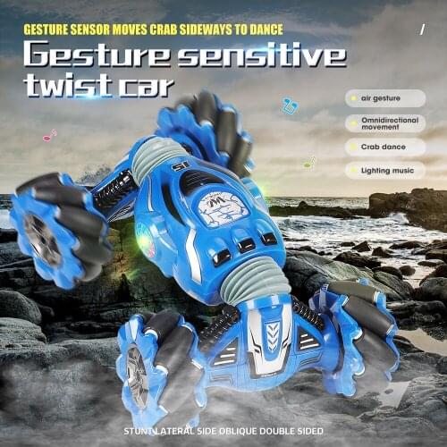 Gesture Sensor Twist Car Watch Remote Control Car One-Key Stunt Deformation Drift Gour-Wheel Drive Off-Road Climbing Child Toy
