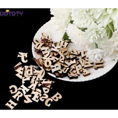 100Pcs Wooden Alphabet Embellishment Wood Letters Scrapbooking Cardmaking Craft