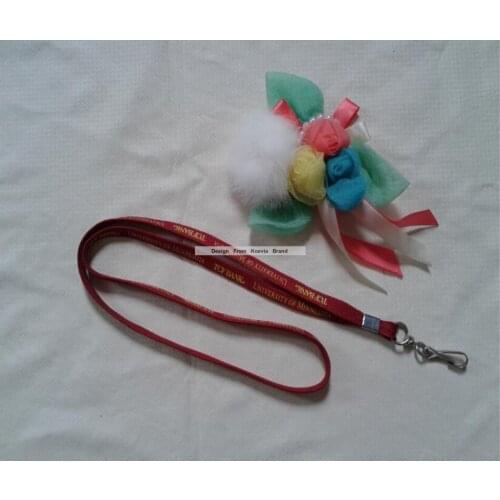 Cheap custom promotion Cotton Tubular lanyard with logo imprint discount quality meeting lanyard 500pcs/Lot