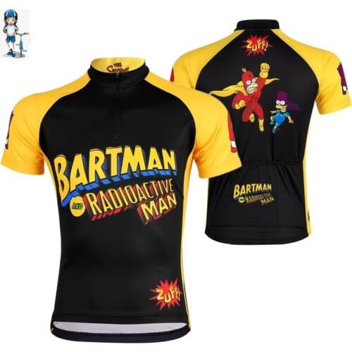 Children Cycling Jersey Short Sleeve TEAM Simpson Carton Print Bicycle Clothing Tops Road Bike Shirt equipacion ciclismo