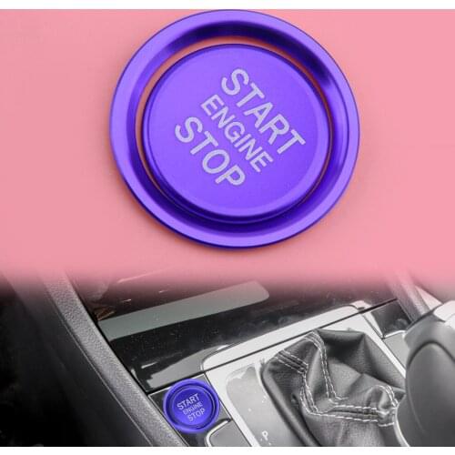 Engine Start Stop Push Switch Button Cover Ring Trim Blue Aluminum Alloy Fit For VW Golf 7 MK7 Jetta CC Arteon