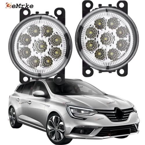EEMRKE 2-PCS Car-Styling for Renault Megane IV MK4 K9A/M/N 2016 2017 2018 2019 9-Pieces Led Fog Lights H11 12V Fog Head Lamp