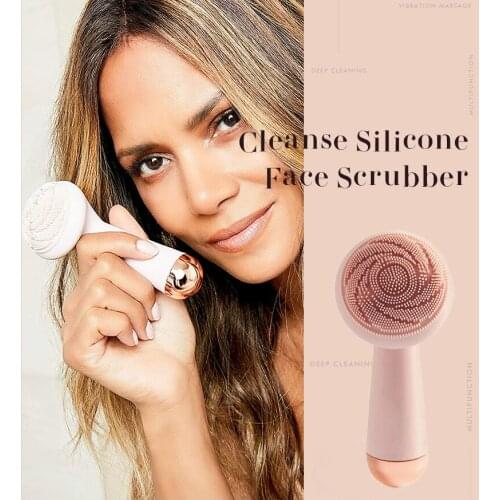 Electric Silicone Facial Brush USB Face Brush Cleansing Waterproof Sonic Vibration Cleanser Deep Pore Cleansing Skin Massager