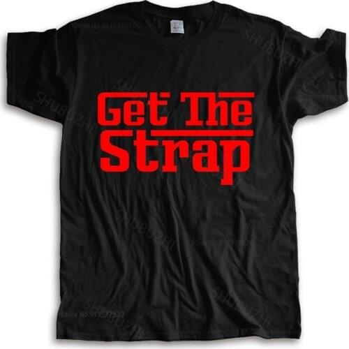 Cotton tshirt men summer tees 50CENT GET THE STRAP T-Shirt Black Gold G-UNIT Godfather Gift new fashion tee-shirt man tee