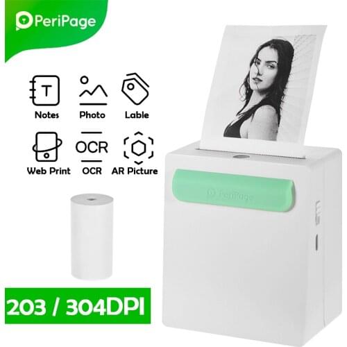 PeriPage A8 Bluetooth Mini Pocket Thermal Printer Handheld Portable Photo Printer For Memo Note Label Android iOS 304dpi 203dpi