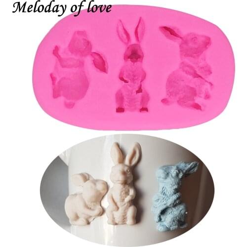 Rabbit bunny Easter animal silicone mold Cake Tools Cupcake decorating Gumpaste fondant chocolate mould T1381