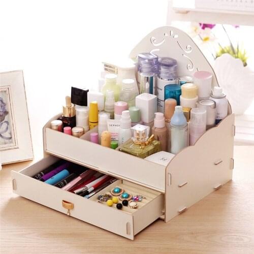 Fashion Desktop Cosmetic Women DIY Storage Boxes Lovely Gril Organizer Make Up Lipstick Storage Powder Box