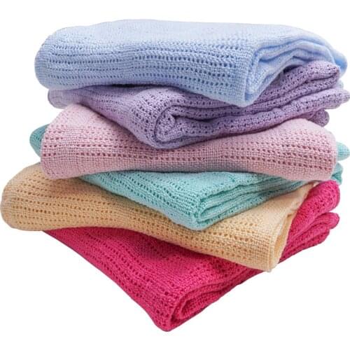 Muslin 100% Cotton Baby Receiving Blanket Newborn Knitted Cellular Swaddle Wrap Baby Bath Towel Sleepsack Stroller Accessories