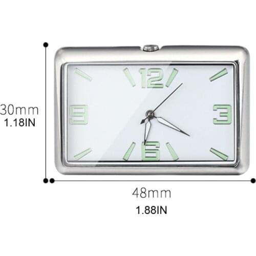 N0HF Black and Silver 2 Colors Zinc Alloy Car Watches Car Clocks to Choose Stick-On Clocks Watch for Cars Decoration Interior