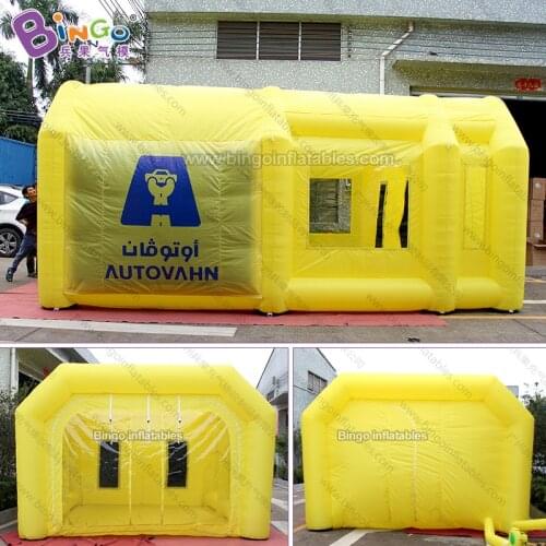 Customized 6.5X4.5X3 Meters Yellow Inflatable Car Spray Booth / Inflatable Temporary Paint Tent - BG-T0153