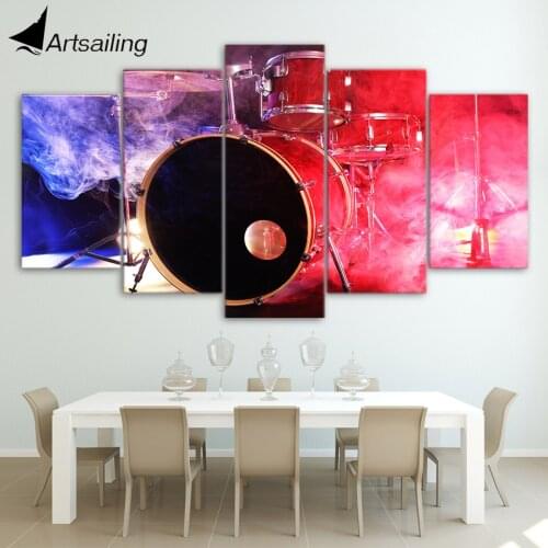 Wall art canvas painting 5 piece HD print Music Drums posters and prints framed modular canvas art home decor CU-2190C