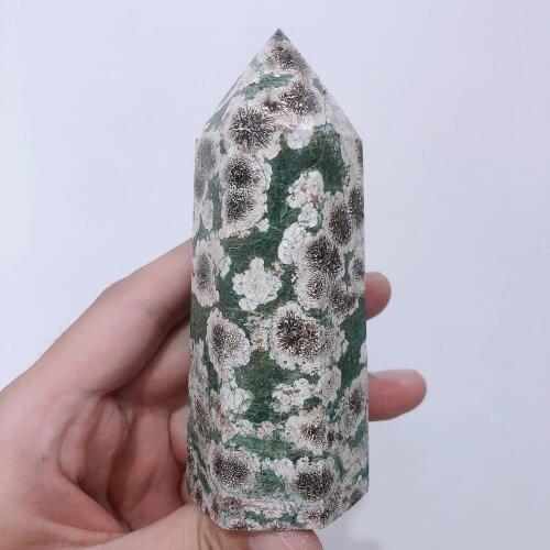 Natural Crystals Quartz Cherry Agate Tower Point Energy Reiki Stones Room Home Office Aquarium Decoration Accessories Gemstone