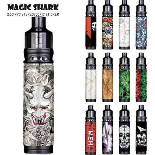 New Sticker 3M PVC Stereo Matte Cartoon Skull Leaf Wood Stone Print Case Film Sticker Tape Film for Voopoo Drag X