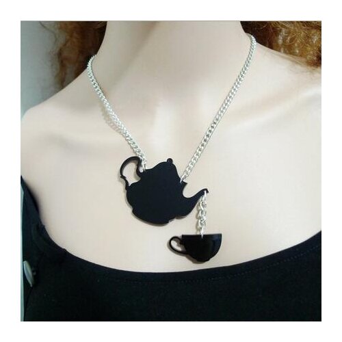 Simple style acrylic personality The teapot Water cup pendant necklace for women men fashion jewelry punk Water cup necklace