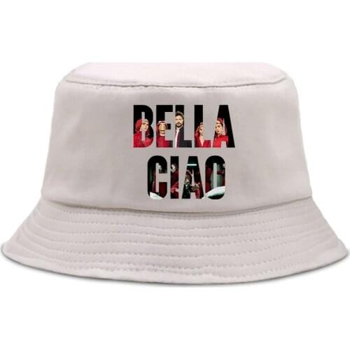 2021La Casa De Papel Summer Hat Women Men Cartoon Money Heist Panama Bucket Cap The Design Flat Visor Bucket Hat Fisherman Hat