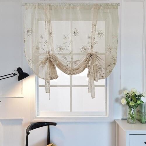 Polyester Flower Print Kitchen Valance Drape Short Curtain Window Home Decor