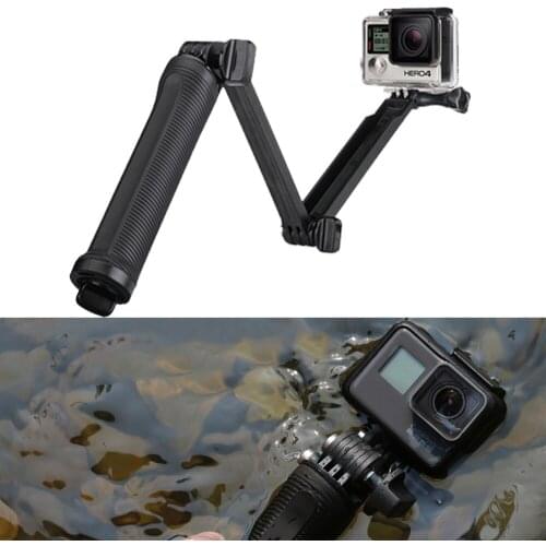 Sport Action Camera 3 Way Grip Extension Arm Tripod Three way Selfie Stick Handheld Monopod Folding Holder for GoPro hero 6 5 4