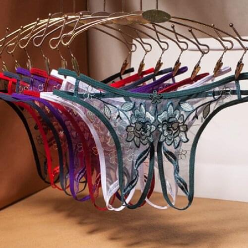 Sexy Ladies Transparent Thong Underwear Women Lace Floral Seamless Thongs Fashion Low-Rise Fun Panties Lingerie Femme