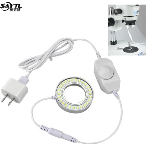 SAYTL Microscope LED Ring Light Illuminator Lamp with Objective Protective Lens For Industrial microscope camera light source