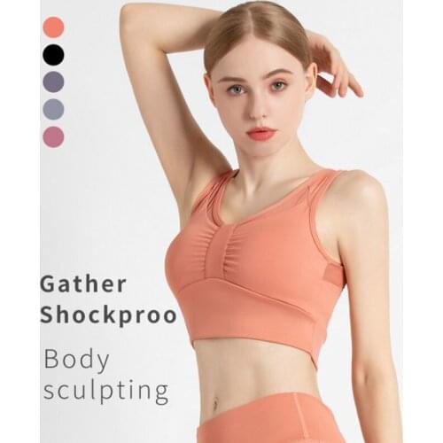 High Stretch Yoga Crop Top Sports Wear For ladies Gym Shockproof Running Sport Bra Push Up Gym workout Vest Cloth