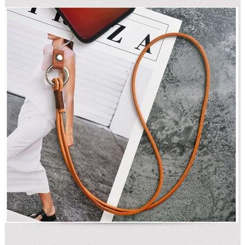 High Quality Leather Phone Lanyard Fashion Long neck Strap hang For Mobile Phone ID Card Key USB Camera MP3 4 All Mobile Phone
