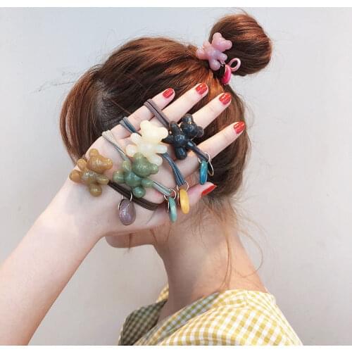 Women Hair Ties Elastic Rubber Bands Girl Acrylic Strawberry Fruits Korean Scrunchies Head Accessories Handmade Wholesale