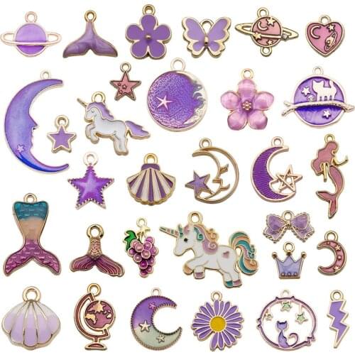10/20Pcs Mixed Cartoon Animal Tree Enamel Charms Beads For Jewelry Making Diy Pendant Neacklace Bracelet Accessaries
