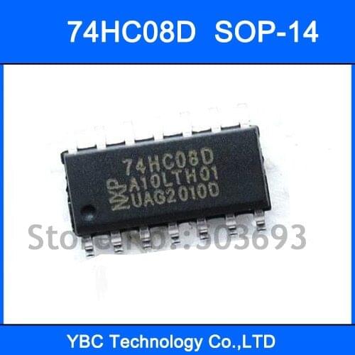 100PCS SMD 74HC08D 7408 74HC08 Quadruple 2-Input Positive-AND Gate SOP-14