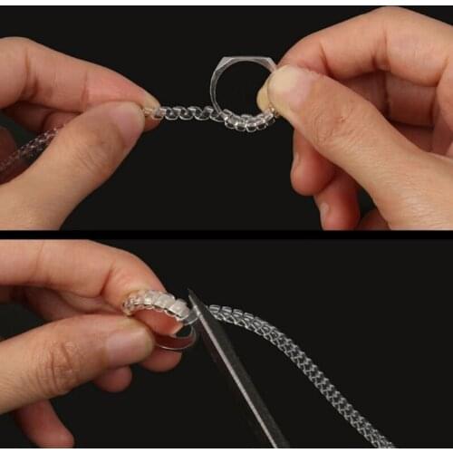 16 Pcs/Set Invisible Ring Size Adjuster Transparent Spiral Ring Tightener Reducer Jewelry Rings Size Guard Resizing Tools