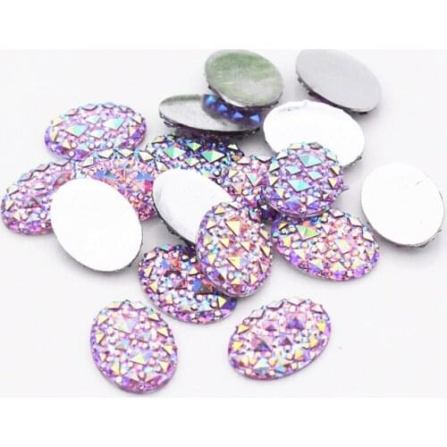 20pcs/lot 13x18mm New Fashion Purple Color Flat Back Resin Cabochons Jewelry Accessories Supplies