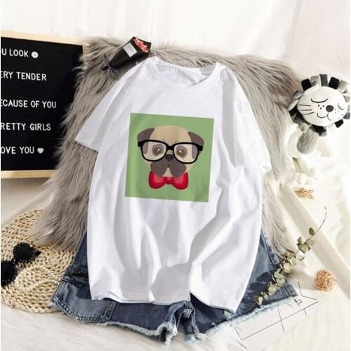 2020 Summer Women T-shirt Colorful pet dog Printed Tshirts Casual Tops Tee Harajuku 90s Vintage White tshirt Female Clothing