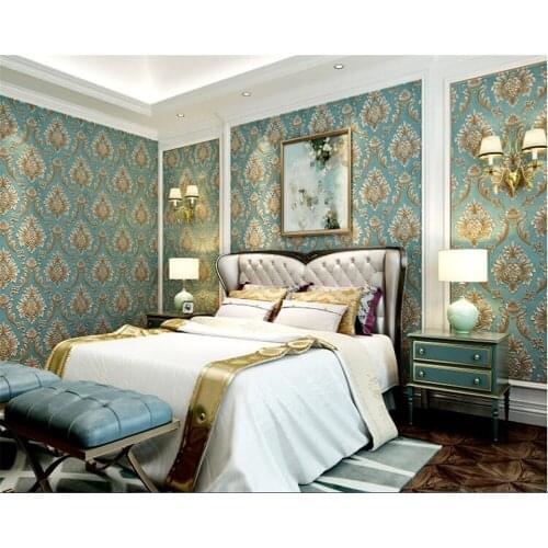 Beibehang Continental Damascus Nonwoven Bedroom papel de parede 3d Wallpaper Stereo Overflow Living Room Restaurant TV Backgroun