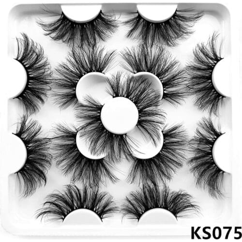 5/7Pairs 25mm Soft Fluffy 3D Mink False Eyelashes Dramatic Long Wispies Lash Extension Natural Volume Beauty Handmade Eye Makeup