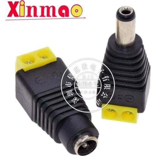 5PCS 5.5 * 2.1 welding free DC female / male with yellow terminal DC plug / socket 5.5 * 2.1
