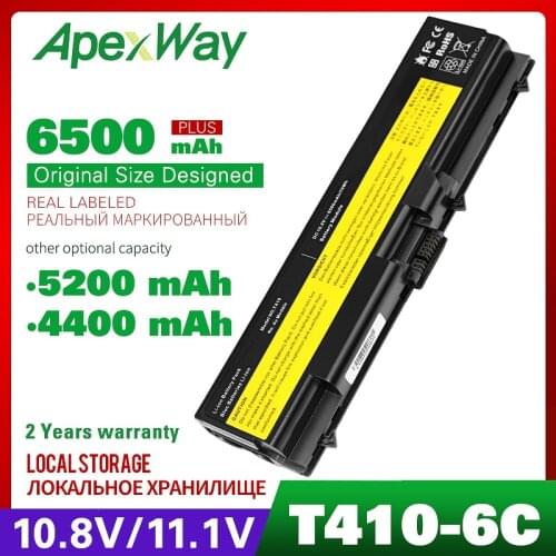 ApexWay 6CELLS Battery For Lenovo ThinkPad Edge W510 W520 SL410 L410 L412 L510 L512 L520 42T4733 L420 L421 T410 T420 T510 T520