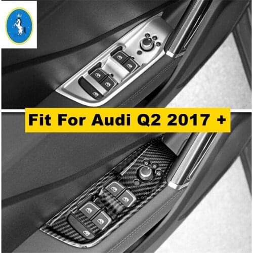 Yimaautotrims Auto Accessory Inner Door Armrest Window Lift Button Panel Cover Trim ABS Fit For Audi Q2 2017 2018 2019 2020 2021