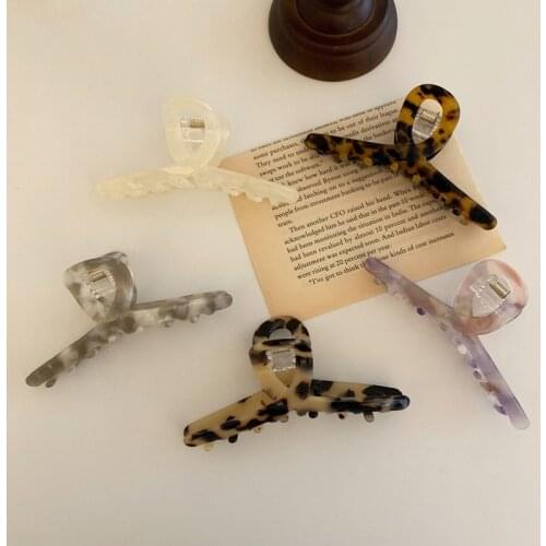 Large Accetate Leopard Print Acrylic Hairpins Hair Clip Crab Hair Claws For Women Girl Hair Accessories Headdress Party Gifts