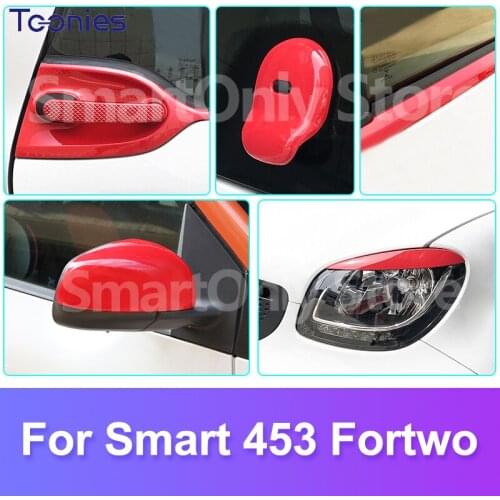 For Mercedes Smart 453 fortwo Car Red Style Exterior Modification Accessories Rearview Mirror Shell Door Bowl Decoration Sticker
