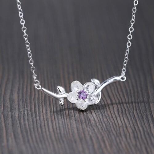 DreamySky Hot Selling Elegant Flower Silver Color Necklaces For Women Jewelry Collar Colar Free Shipping
