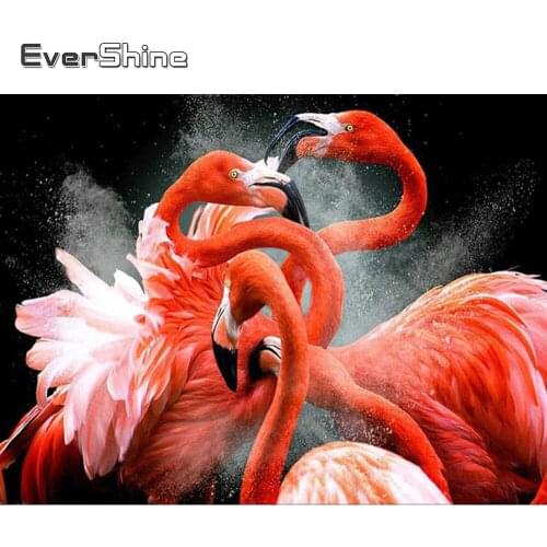 EverShine DIY Diamond Painting Full square Animals Cross stitch Diamond Mosaic Flamingo Picture Rhinestone Hobby Gift Home Decor