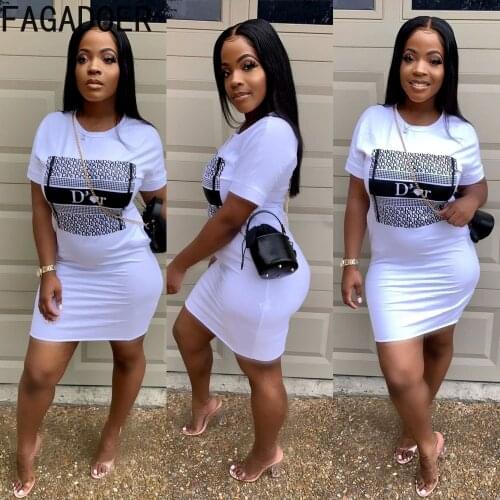 FAGADOER Summer Short Sleeve Dresses