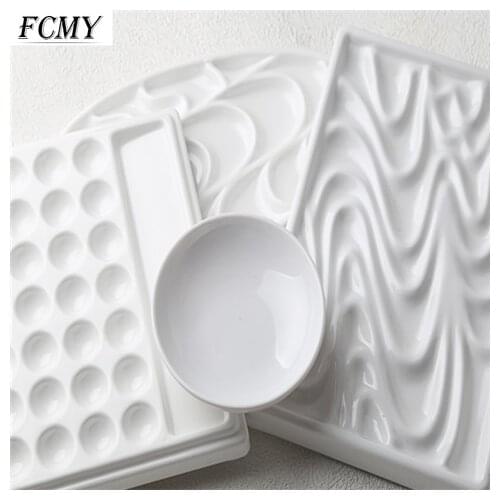 Imitation Porcelain Wave Palette for Watercolor Gouache Painting Plum Flower Palette Art Supplies