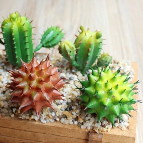 1 PCS Real touch Mini Artificial Cactus Plastic Foam Succulent plants flores home table decoration flowers DIY desert plants