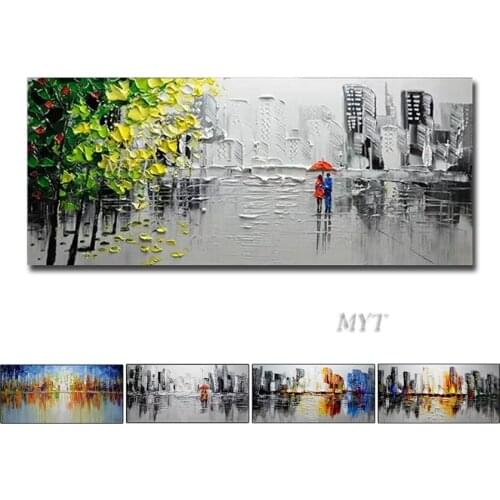 100% Handmade Yellow Tree Oil Painting Unique Modern Abstract Heavy Texture Oil Painting Wall Art For Living Room Decoration