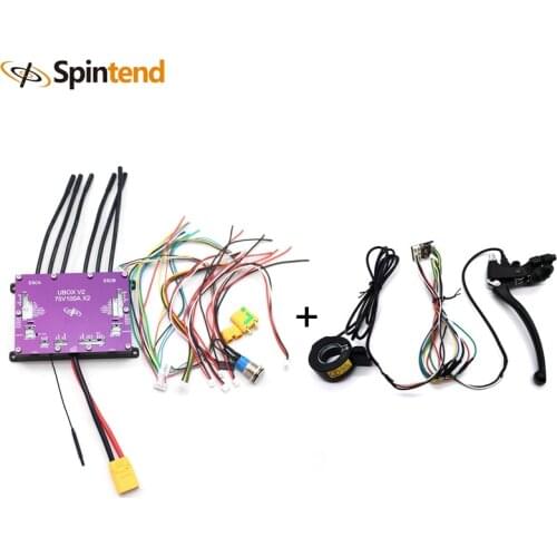 75V200A Dual Motor Controller Ubox with E-wheel ADC Adapter Thumb Twist Throttle Brake Based on VESC in Ebike Electric Scooter