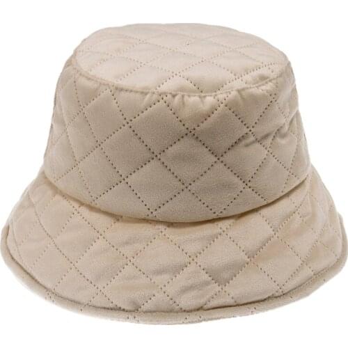 New Black Warm Casquette Panama Outdoor Fishing Cap Velvet Plaid Bucket Hats Fisherman Caps Women Lady Winter 2020