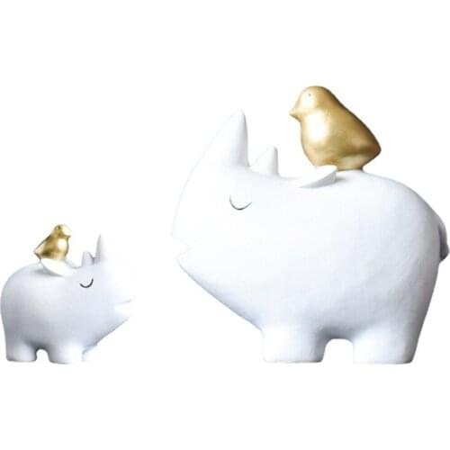 2021 new creative Nordic fantasy bird rhino home model room craft animal decoration artwork window decoration